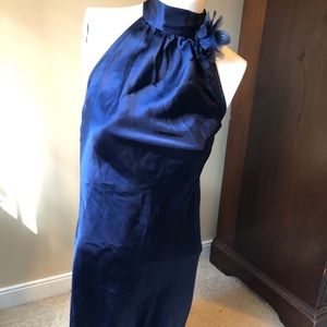 Navy Blue Silk Dress
